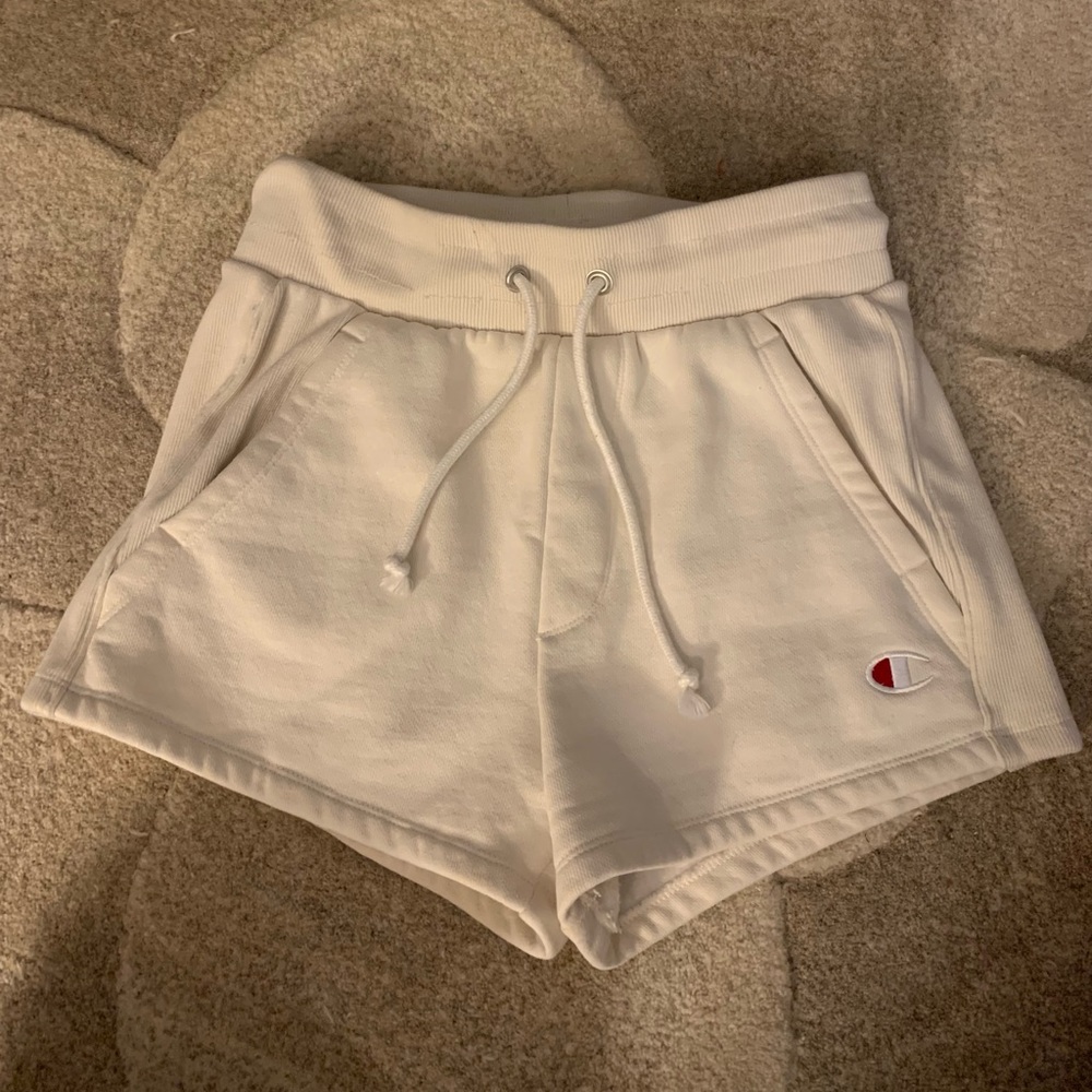 Urban Outfitters cream champion sweat shorts